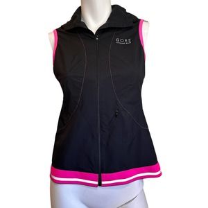 GORE Black & Hot Pink Windstopper Active Shell Running Vest Reflective sz S